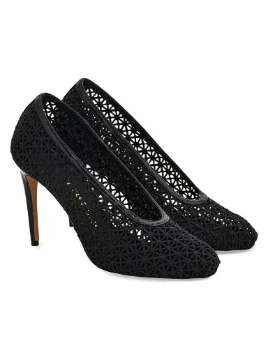 Ferragamo Women's Sol 95MM Lace Stiletto Pumps - Nero - Size 10.5 | Thumbnail 2 Ferragamo Women's Sol 95MM Lace Stiletto Pumps - Nero - Size 10.5 | Thumbnail 2