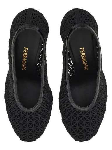 Ferragamo Women's Sol 95MM Lace Stiletto Pumps - Nero - Size 10.5 | Thumbnail 4 Ferragamo Women's Sol 95MM Lace Stiletto Pumps - Nero - Size 10.5 | Thumbnail 4