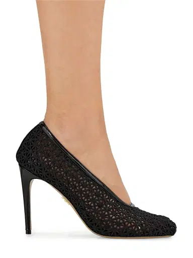 Ferragamo Women's Sol 95MM Lace Stiletto Pumps - Nero - Size 10.5 | Thumbnail 7 Ferragamo Women's Sol 95MM Lace Stiletto Pumps - Nero - Size 10.5 | Thumbnail 7