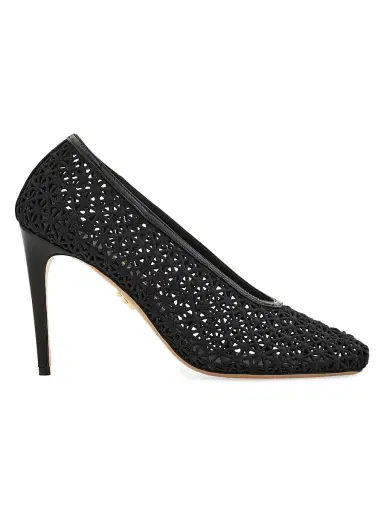 Ferragamo Women's Sol 95MM Lace Stiletto Pumps - Nero - Size 10.5 | Thumbnail 1 Ferragamo Women's Sol 95MM Lace Stiletto Pumps - Nero - Size 10.5 | Thumbnail 1