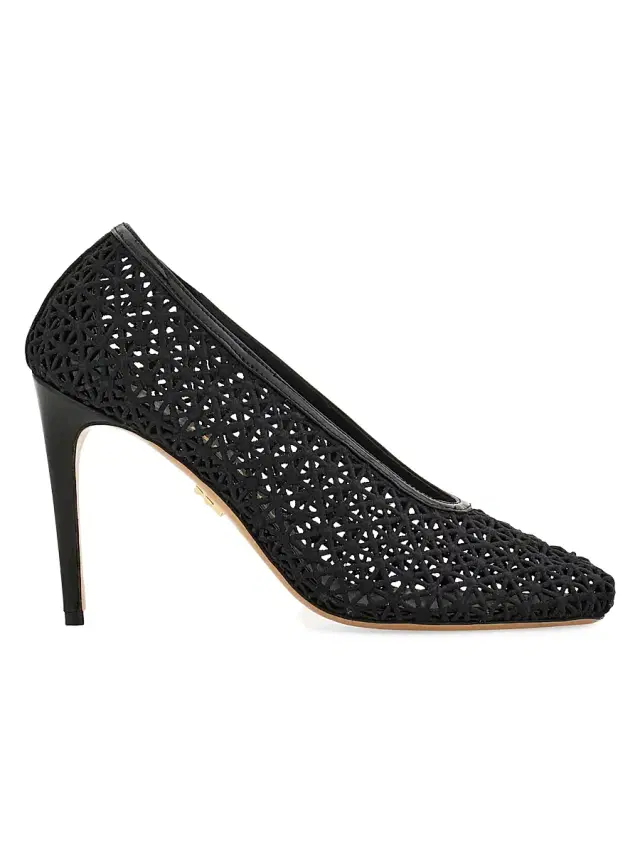 FERRAGAMO Women's Sol 95MM Lace Stiletto Pumps - Nero