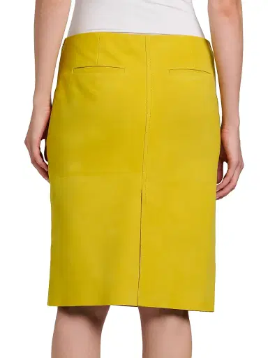 Ferragamo Women's Leather Knee-Length Pencil Skirt | Thumbnail 5 Ferragamo Women's Leather Knee-Length Pencil Skirt | Thumbnail 5