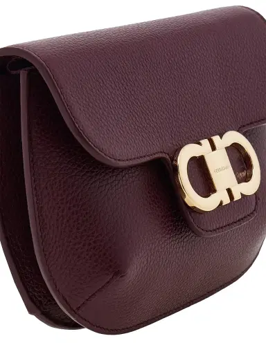 FERRAGAMO Women's Lizzy Gancini Leather Crossbody Bag - New Navy Bark Blue | Thumbnail 7 FERRAGAMO Women's Lizzy Gancini Leather Crossbody Bag - New Navy Bark Blue | Thumbnail 7