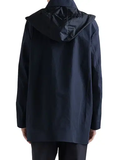 Prada Men's Hooded Cotton Coat - Blue - Size 38 | Thumbnail 3 Prada Men's Hooded Cotton Coat - Blue - Size 38 | Thumbnail 3