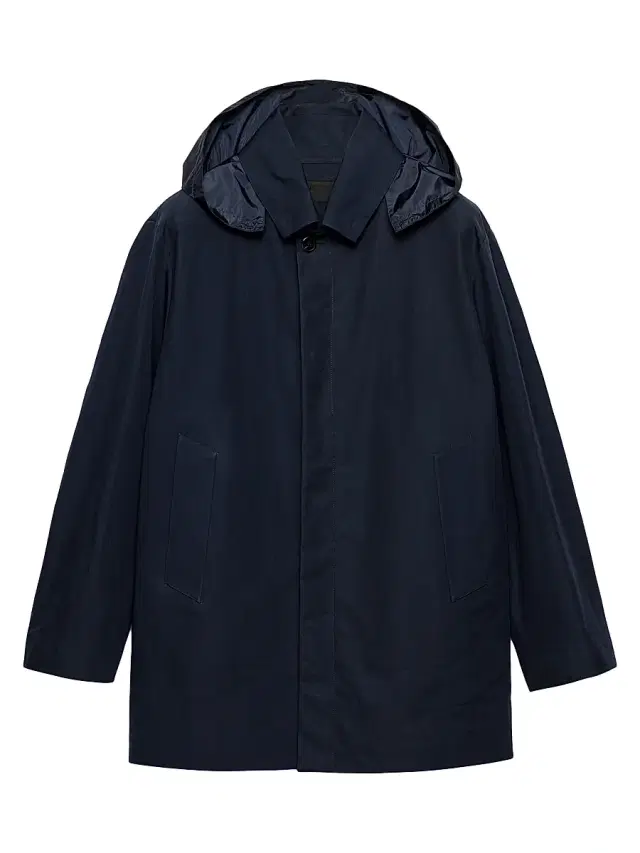 Men's Hooded Cotton Coat - Blue