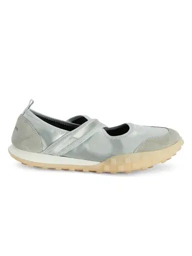 Jil Sander Women's Suede Trim Crisscross Slip-On Sneakers - Acqua - Size 11 | Thumbnail 1