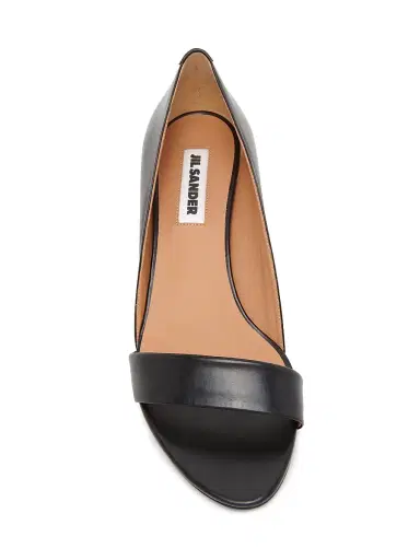 Jil Sander Women's 45MM Leather Wedge Sandals - Black - Size 11 | Thumbnail 4 Jil Sander Women's 45MM Leather Wedge Sandals - Black - Size 11 | Thumbnail 4