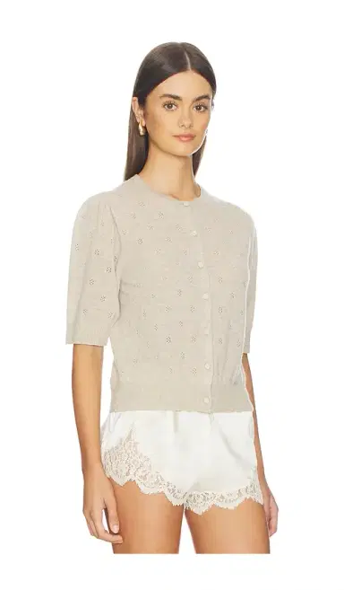 Citizens of Humanity Raina Pointelle Short Sleeve Cardigan | Thumbnail 2 Citizens of Humanity Raina Pointelle Short Sleeve Cardigan | Thumbnail 2