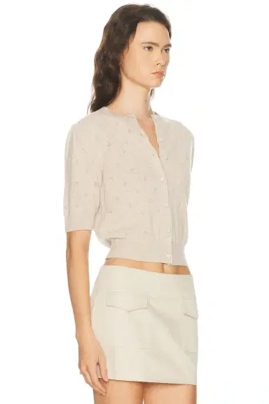 Citizens of Humanity Raina Pointelle Short Sleeve Cardigan | Thumbnail 4 Citizens of Humanity Raina Pointelle Short Sleeve Cardigan | Thumbnail 4