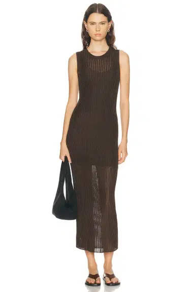 Loulou de Saison Icaria Loose Fit Semi Transparent Sleeveless Midi Dress | Thumbnail 1 Loulou de Saison Icaria Loose Fit Semi Transparent Sleeveless Midi Dress | Thumbnail 1