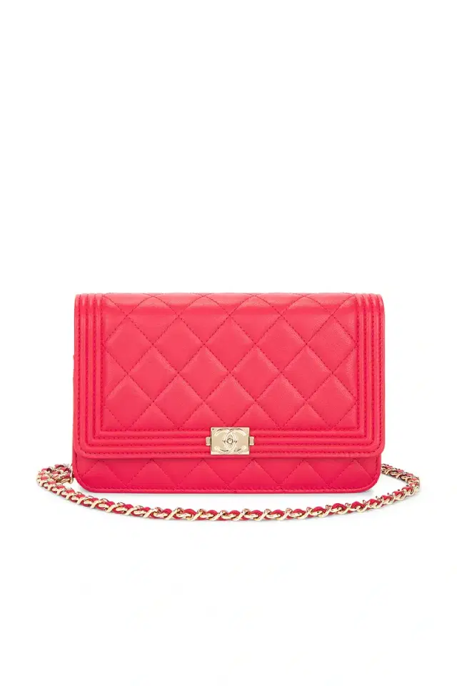 Chanel Lambskin Boy Wallet On Chain