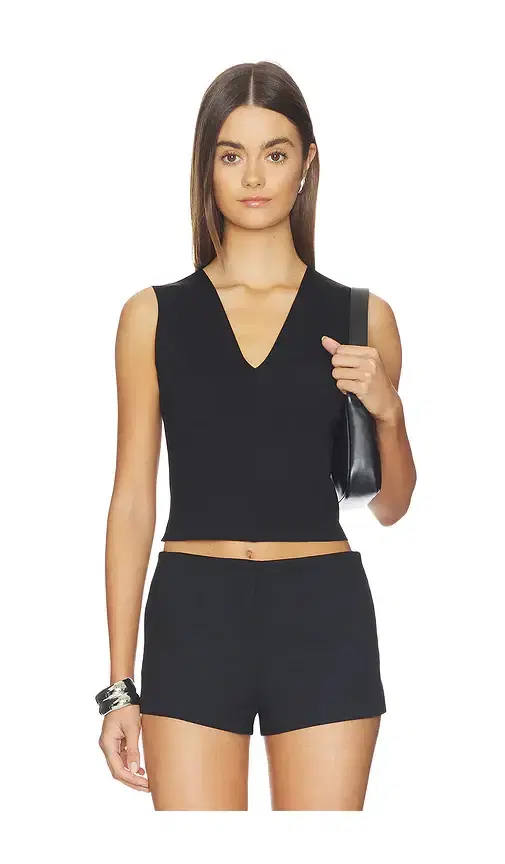 Neoprene Ceo V-neck Shell Top