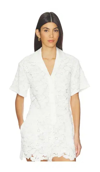 Simkhai Glenn Lace Camp Shirt | Thumbnail 1 Simkhai Glenn Lace Camp Shirt | Thumbnail 1