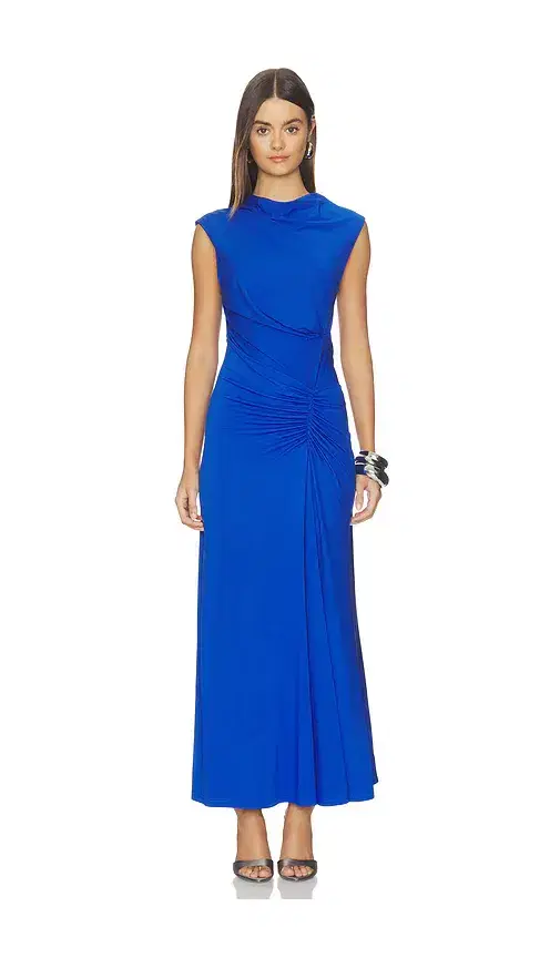 SIMKHAI Acacia Draped Jersey Midi Dress