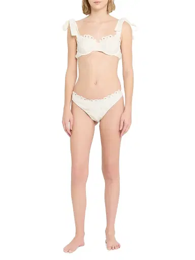 Simkhai Women's Sofie Embroidered Bikini Top | Thumbnail 2