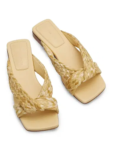 Bottega Veneta Women's Riva Raffia Sandals | Thumbnail 4 Bottega Veneta Women's Riva Raffia Sandals | Thumbnail 4