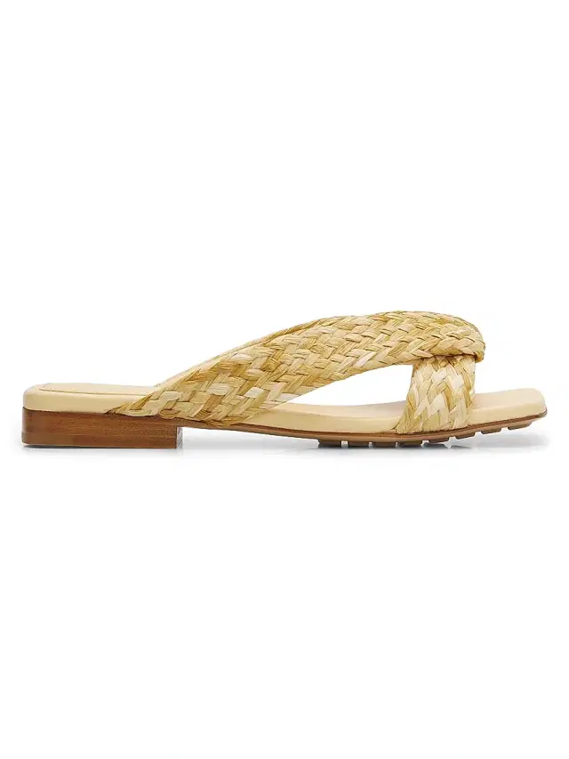 Bottega Veneta Women's Riva Raffia Sandals - Macadamia