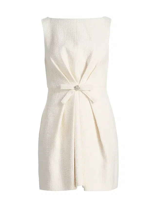 Cinq à Sept Women's Marista Gathered Bow Tweed Minidress - Gardenia