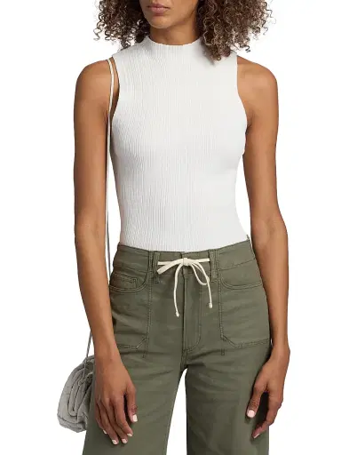 PAIGE Women's Ravyn Knit Tank Top - White - Size Large | Thumbnail 3