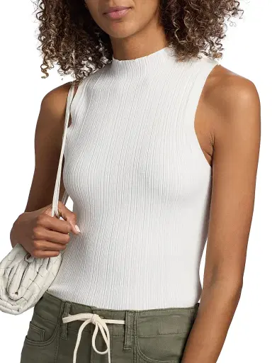 PAIGE Women's Ravyn Knit Tank Top - White - Size Large | Thumbnail 6