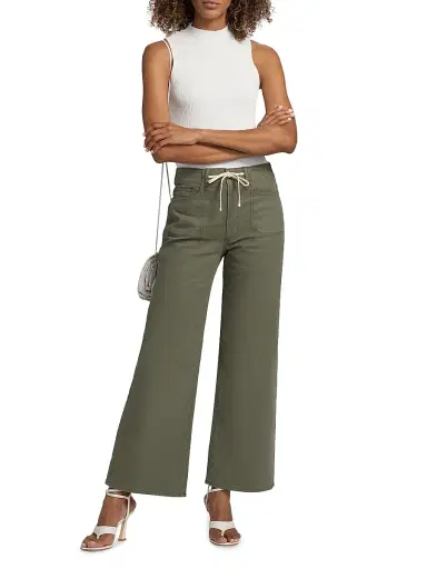 PAIGE Women's Ari Stretch-Cotton Drawstring Pants - Vintage Ivy Green - Size 32 | Thumbnail 2 PAIGE Women's Ari Stretch-Cotton Drawstring Pants - Vintage Ivy Green - Size 32 | Thumbnail 2