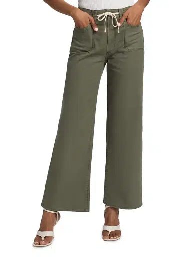PAIGE Women's Ari Stretch-Cotton Drawstring Pants - Vintage Ivy Green - Size 32 | Thumbnail 3 PAIGE Women's Ari Stretch-Cotton Drawstring Pants - Vintage Ivy Green - Size 32 | Thumbnail 3