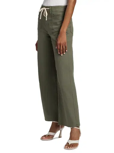 PAIGE Women's Ari Stretch-Cotton Drawstring Pants - Vintage Ivy Green - Size 32 | Thumbnail 4 PAIGE Women's Ari Stretch-Cotton Drawstring Pants - Vintage Ivy Green - Size 32 | Thumbnail 4