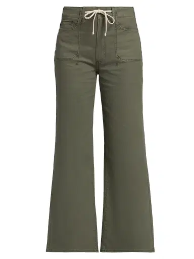 PAIGE Women's Ari Stretch-Cotton Drawstring Pants - Vintage Ivy Green - Size 32 | Thumbnail 1 PAIGE Women's Ari Stretch-Cotton Drawstring Pants - Vintage Ivy Green - Size 32 | Thumbnail 1