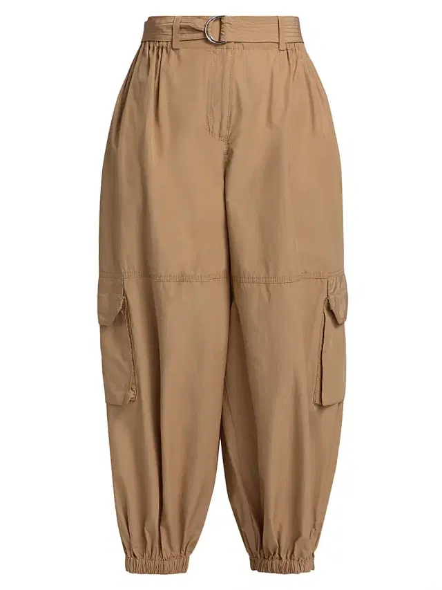 Derek Lam 10 Crosby Women's Tamsin Poplin Balloon-Leg Cargo Pants - Camel