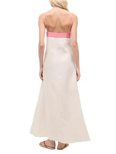 Staud Women's Laura Tipped Linen Maxi Dress - Blush Canyon - Size XL | Thumbnail 4 Staud Women's Laura Tipped Linen Maxi Dress - Blush Canyon - Size XL | Thumbnail 4