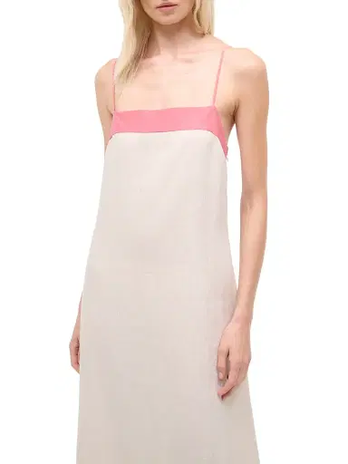 Staud Women's Laura Tipped Linen Maxi Dress - Blush Canyon - Size XL | Thumbnail 5 Staud Women's Laura Tipped Linen Maxi Dress - Blush Canyon - Size XL | Thumbnail 5