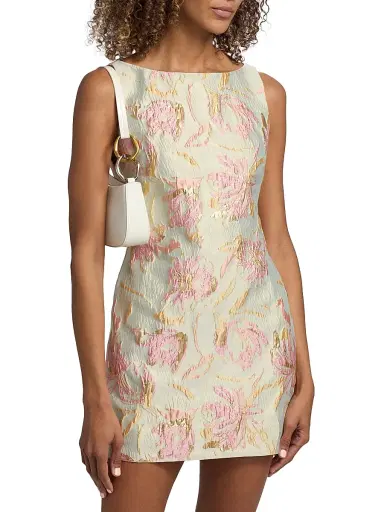Staud Women's Mimi Botanical Brocade Minidress | Thumbnail 3
