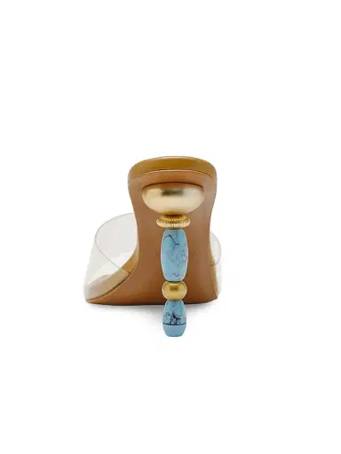 Cult Gaia Women's Mahina 100MM Beaded-Heel Sandals - Clear Ibiza Turquoise - Size 10.5 | Thumbnail 3 Cult Gaia Women's Mahina 100MM Beaded-Heel Sandals - Clear Ibiza Turquoise - Size 10.5 | Thumbnail 3
