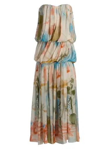 Ulla Johnson Women's Reverie Silk Tiered Gown - Western Dream - Size 4 | Thumbnail 1 Ulla Johnson Women's Reverie Silk Tiered Gown - Western Dream - Size 4 | Thumbnail 1