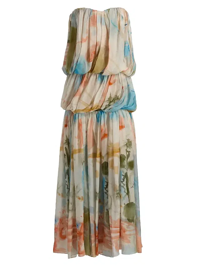 Women's Reverie Silk Tiered Gown - Western Dream