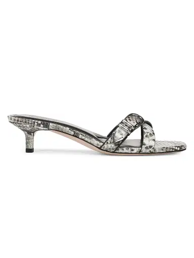 Favorite Daughter Women's Shiloh 40MM Snakeskin-Embossed Leather Sandals - Roccia - Size 10 | Thumbnail 1