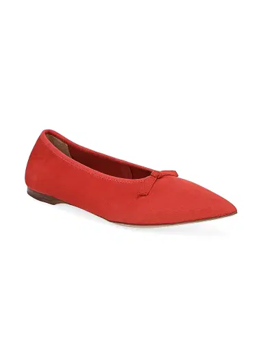 Favorite Daughter Women's Leah Bow-Detail Suede Ballet Flats - Tomato - Size 8.5 | Thumbnail 2 Favorite Daughter Women's Leah Bow-Detail Suede Ballet Flats - Tomato - Size 8.5 | Thumbnail 2
