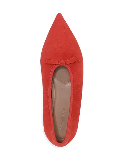 Favorite Daughter Women's Leah Bow-Detail Suede Ballet Flats - Tomato - Size 8.5 | Thumbnail 4 Favorite Daughter Women's Leah Bow-Detail Suede Ballet Flats - Tomato - Size 8.5 | Thumbnail 4