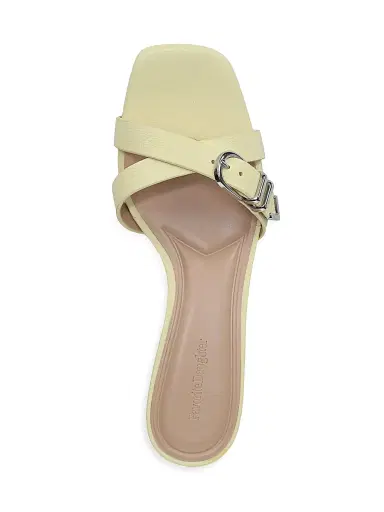 Favorite Daughter Women's Shiloh 40MM Leather Kitten-Heel Sandals - Wax Yellow - Size 9.5 | Thumbnail 4