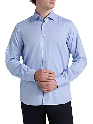 Saks Fifth Avenue Men's COLLECTION Stretch-Cotton Button-Front Shirt | Thumbnail 3 Saks Fifth Avenue Men's COLLECTION Stretch-Cotton Button-Front Shirt | Thumbnail 3