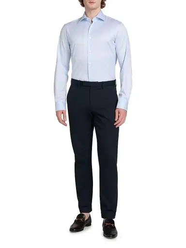 Saks Fifth Avenue Men's COLLECTION Nailshead Cotton Shirt - Blue - Size 18 | Thumbnail 2