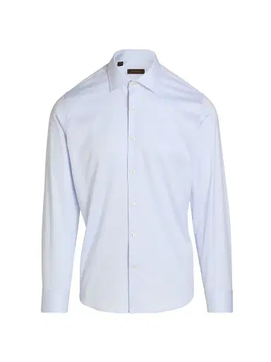 Saks Fifth Avenue Men's COLLECTION Nailshead Cotton Shirt - Blue - Size 18 | Thumbnail 1