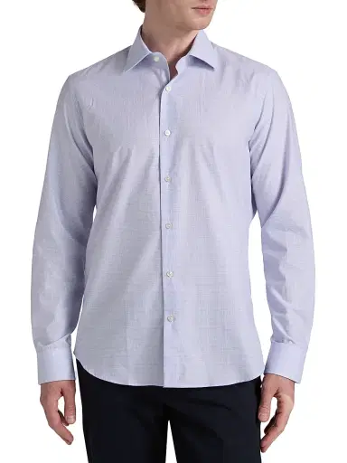 Saks Fifth Avenue Men's COLLECTION Plaid Cotton Dress Shirt - Pink - Size 18 | Thumbnail 3