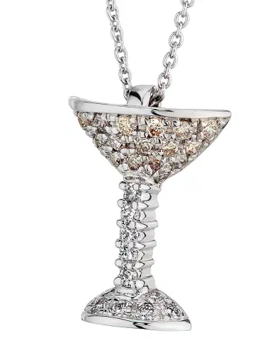 Roberto Coin Women's Tiny Treasures 18K White Gold & 0.11 TCW Diamond Espresso Martini Pendant Necklace - White Gold | Thumbnail 4 Roberto Coin Women's Tiny Treasures 18K White Gold & 0.11 TCW Diamond Espresso Martini Pendant Necklace - White Gold | Thumbnail 4