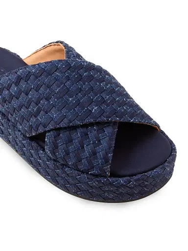 Naghedi Women's Laguna Double Weave Denim Platform Sandals - Indigo - Size 6 | Thumbnail 3