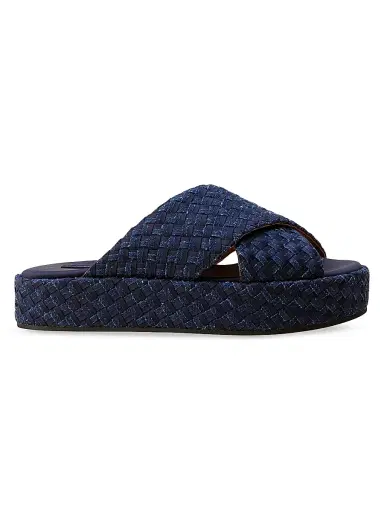 Naghedi Women's Laguna Double Weave Denim Platform Sandals - Indigo - Size 6 | Thumbnail 1