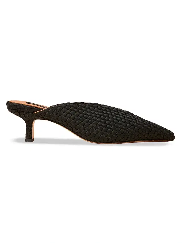 Naghedi Women's Strada Kitten Heel Mules - Onyx