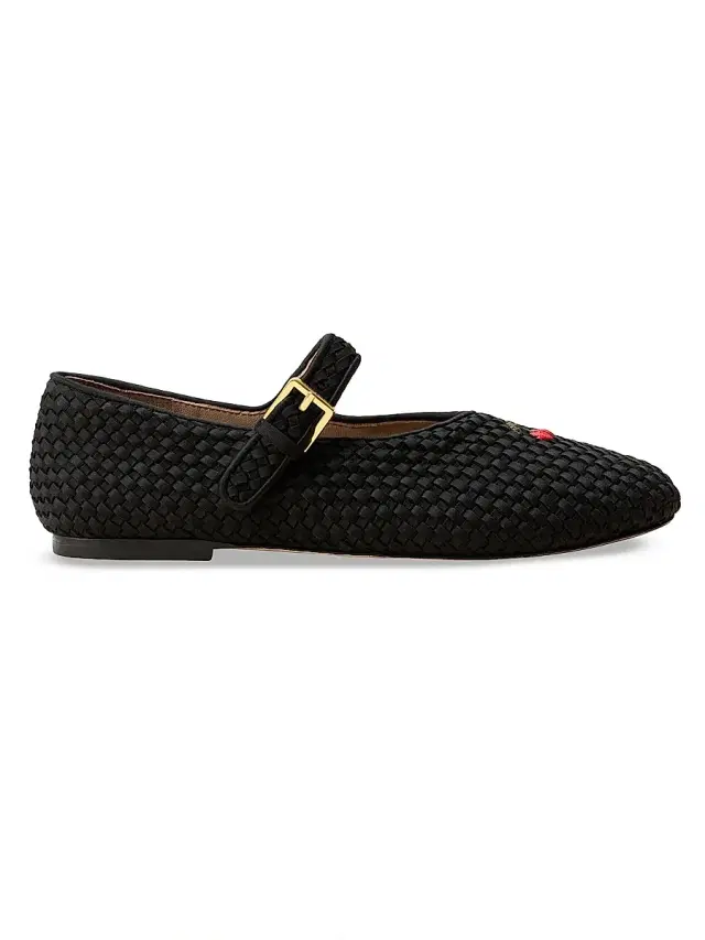 Naghedi Women's Marais Cherry Mary Jane Flats - Onyx