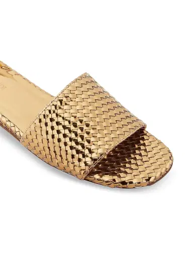 Naghedi Women's St. Barths Metallic Slide Sandals - Bronze - Size 11 | Thumbnail 2