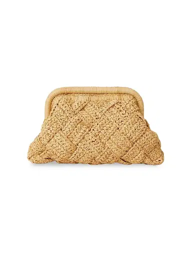 BTB Los Angeles Women's Gigi Woven Raffia Clutch - Natural | Thumbnail 1